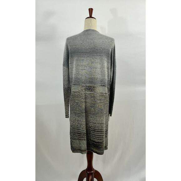 MISSONI Sz 40 Gray Knit Reversible Open Front Cardigan Sweater Duster - Picture 6 of 16